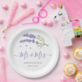 紫エレガントモダンラベンダーのミセス結婚ズ ペーパープレート (パーティー)