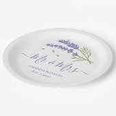 紫エレガントモダンラベンダーのミセス結婚ズ ペーパープレート (アングル)