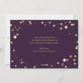 紫エレガントモダン写真メリークリスマスカード シーズンカード (裏面)