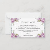 紫エレガントモダン感謝していフローラ結婚は君 ノートカード (正面)