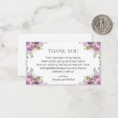 紫エレガントモダン感謝していフローラ結婚は君 ノートカード (正面/裏面インサイチュ)