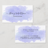 紫エレガントモダン水色インテリア設計者 名刺 (正面/裏面)