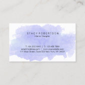 紫エレガントモダン水色インテリア設計者 名刺 (裏面)