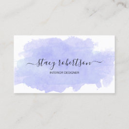 紫エレガントモダン水色インテリア設計者 名刺
