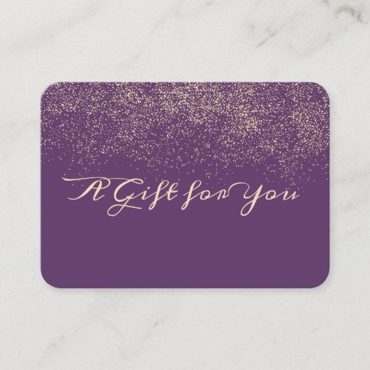 紫エレガントモダン紙吹雪 割引カード (正面)