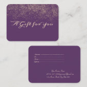 紫エレガントモダン紙吹雪 割引カード (正面/裏面)