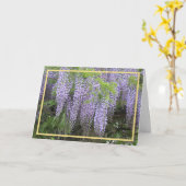 紫エレガントモダン藤フォトゴールデンフレーム カード (黄色い花)