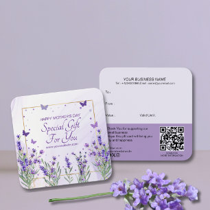 紫エレガントモダン金ゴールド春花ギフトカード