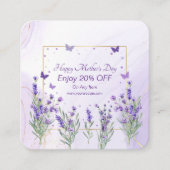 紫エレガントモダン金ゴールド春花 割引カード (正面)