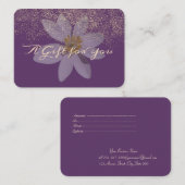 紫エレガントモダン、白デイジー、紙吹雪 割引カード (正面/裏面)