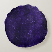 紫エレガントユニコーンフェイクグリッターモノグラム ラウンドクッション (裏面)