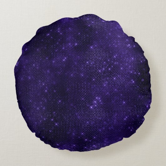 紫エレガントユニコーンフェイクグリッターモノグラム ラウンドクッション (裏面)