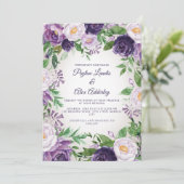 紫エレガントラベンダーグ結婚リーズ 招待状 (スタンド正面)