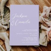 紫エレガントラベンダーフォト結婚ズ 招待状