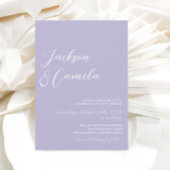 紫エレガントラベンダーフォト結婚ズ 招待状