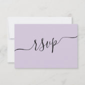紫エレガントラベンダーQRコードRSVP結婚's 出欠カード (正面)