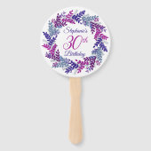紫エレガントリースピンク30歳の誕生日 ハンドファン (正面)