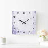 紫エレガントヴィンテージ スクエア壁時計 (ホーム)