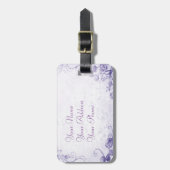紫エレガントヴィンテージ ラゲッジタグ (正面縦)