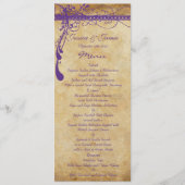 紫エレガント中世ルネッサンスのメ結婚ニュー メニュー (正面)