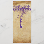 紫エレガント中世ルネッサンスのメ結婚ニュー メニュー (裏面)