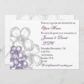 紫エレガント企業のパーティの招待状 招待状 (正面/裏面)