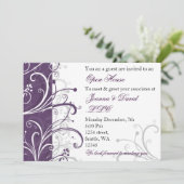 紫エレガント企業のパーティの招待状 招待状 (スタンド正面)