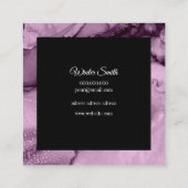 紫エレガント大理石水彩色 スクエア名刺 (裏面)