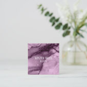 紫エレガント大理石水彩色 スクエア名刺 (スタンド正面)