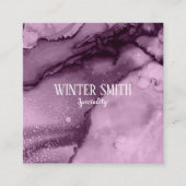 紫エレガント大理石水彩色 スクエア名刺 (正面)