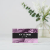 紫エレガント大理石水彩色 名刺 (スタンド正面)