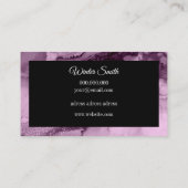 紫エレガント大理石水彩色 名刺 (裏面)