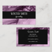 紫エレガント大理石水彩色 名刺 (正面/裏面)