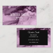 紫エレガント大理石水彩色 名刺 (正面/裏面)