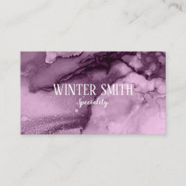 紫エレガント大理石水彩色 名刺