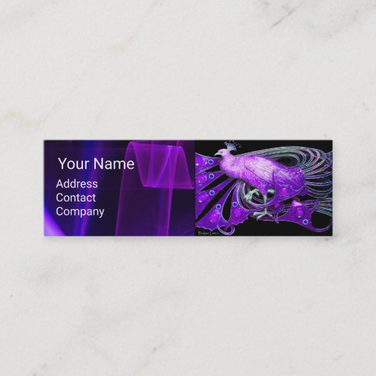 紫エレガント孔雀、黒青モノグラム スキニー名刺 (正面)