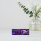 紫エレガント孔雀、黒青モノグラム スキニー名刺 (スタンド正面)