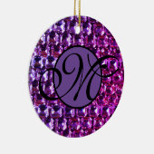 紫エレガント宝石ダイヤモンド セラミックオーナメント (右)