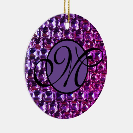 紫エレガント宝石ダイヤモンド セラミックオーナメント (右)