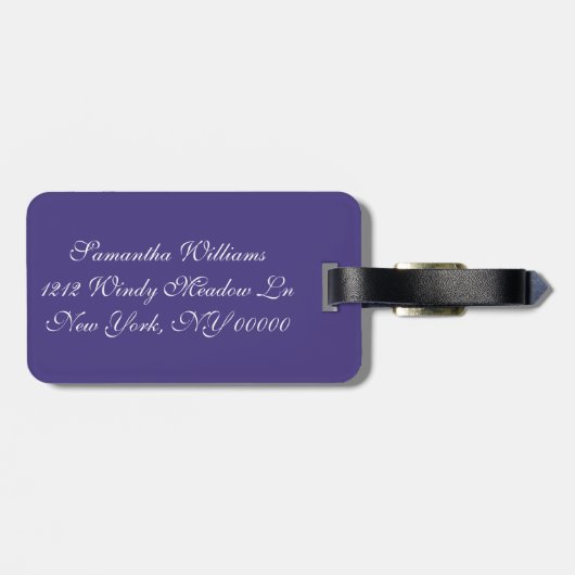 紫エレガント宝石ダイヤモンド ラゲッジタグ (裏面横)