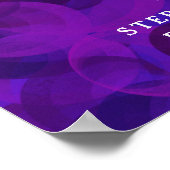 紫エレガント応援100年100誕生日 ポスター (角)