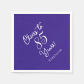 紫エレガント応援85年85誕生日 スタンダードカクテルナプキン (正面)