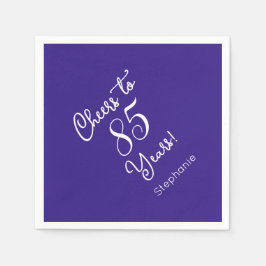 紫エレガント応援85年85誕生日 スタンダードカクテルナプキン