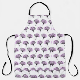 紫エレガント手引き銀杏の葉柄 エプロン