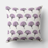 紫エレガント手引き銀杏の葉柄 クッション (裏面)