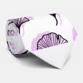 紫エレガント手引き銀杏の葉柄 ネクタイ (ロール)