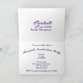 紫エレガント抽象芸術卒業写真パーティー 招待状 (内部)