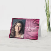 紫エレガント抽象芸術卒業写真パーティー 招待状 (正面)