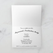 紫エレガント抽象芸術卒業写真パーティー 招待状 (内部)