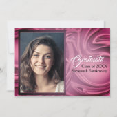 紫エレガント抽象芸術卒業写真パーティー 招待状 (正面)